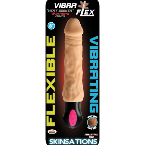 Skinsations Vibra-Flex Heat Seeker - Flexible Warming Dildo With 12