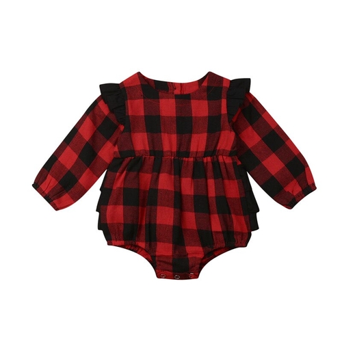 Toddler Kids Baby Girl Plaid Bodysuits