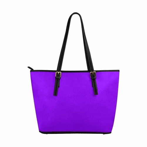 Large Leather Tote Shoulder Bag - Violet