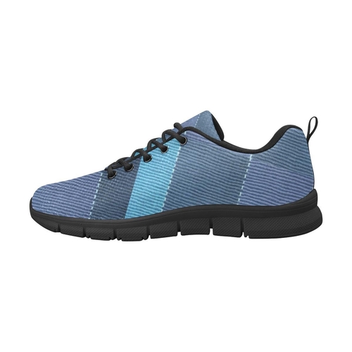Womens Sneakers - Denim Blue Illustration Running Shoes