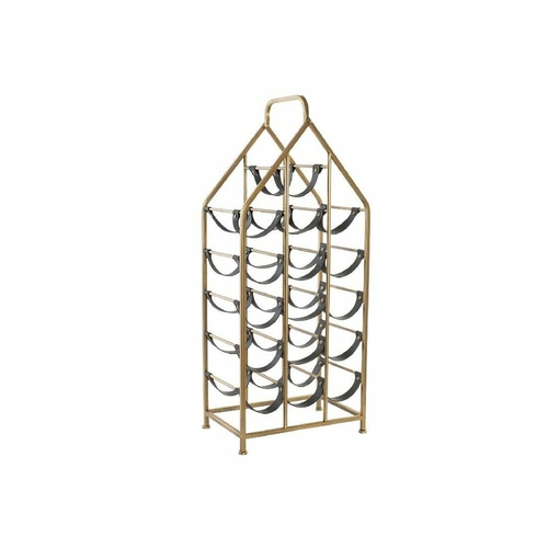 Bottle rack DKD Home Decor Black Golden Metal Plastic 37,5 x 24,5 x 82