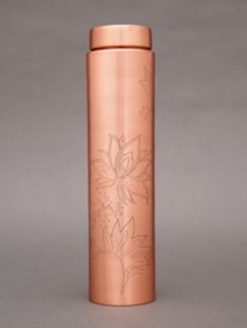 Burnt Orange Etched Copper Bottle 1 Litre