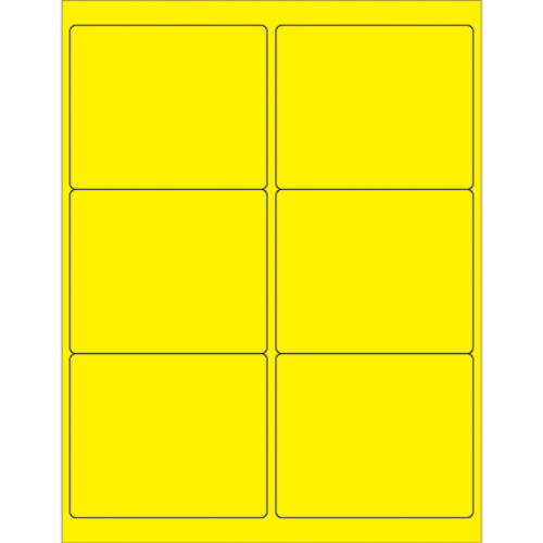 Box Partners LL180YE 4 x 3.33 in. Fluorescent Yellow Rectangle Laser L