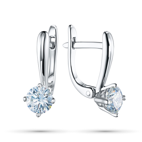 14K White Gold Earrings with 0 Round-Cut Diamond 1.66 CT.TW