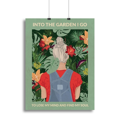 Into the Garden grey a Light Green Canvas Print or Poster