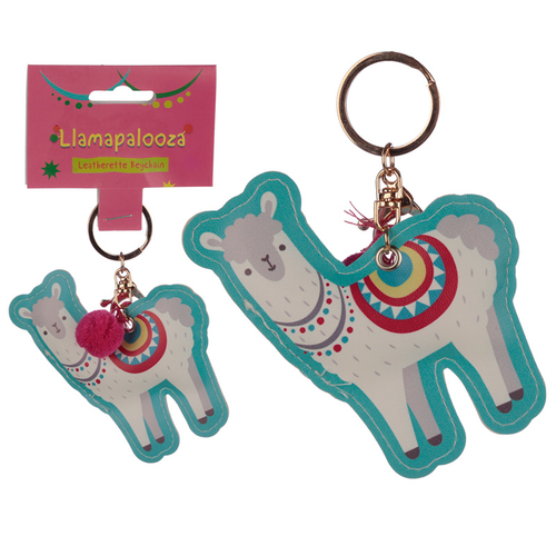 Fun Leatherette Llama Keyring