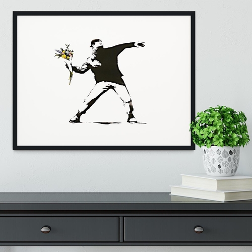 Banksy Flower Thrower Framed Print