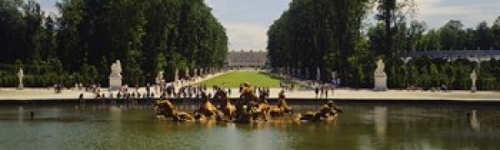 Fountain in a garden  Versailles  France Poster Print by  - 36 x 12