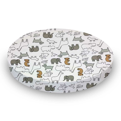 SheetWorld Fitted Oval Crib Sheet Fits Stokke Sleepi - 100% Cotton