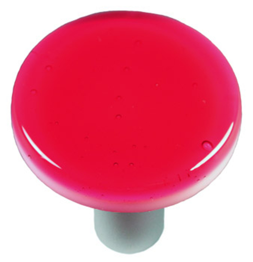 Hot Knobs HK1001-KRA Light Pink Round Glass Cabinet Knob - Aluminum Po