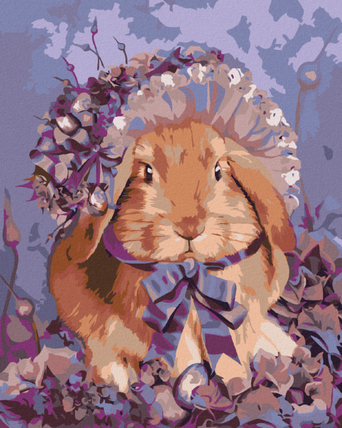 Zuty - Paint by Numbers â€“ EASTER BUNNY WITH A HAT (CAROL CAVALARIS),