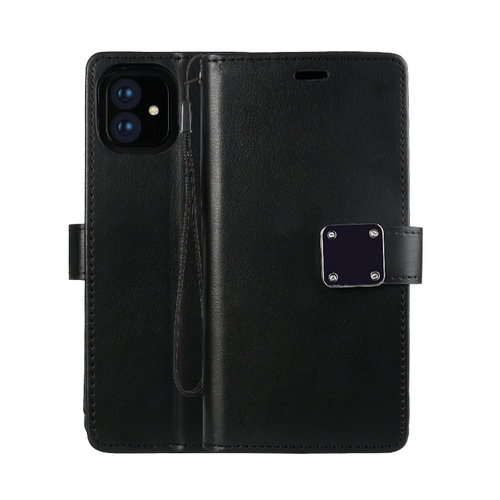 KIKO Multi Pockets Leather Wallet Case with Strap for iPhone 13 Mini