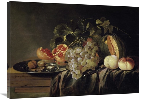 Global Gallery GCS-282121-36-142 36 in. Still Life of a Melon on a Pew