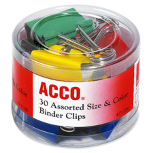 Acco Brands- Inc. ACC71130 Binder Clips in Soft Tub- Assorted Sizes- C