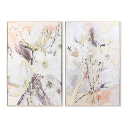 Painting DKD Home Decor Abstract 83 x 4,5 x 123 cm Flowers Traditional