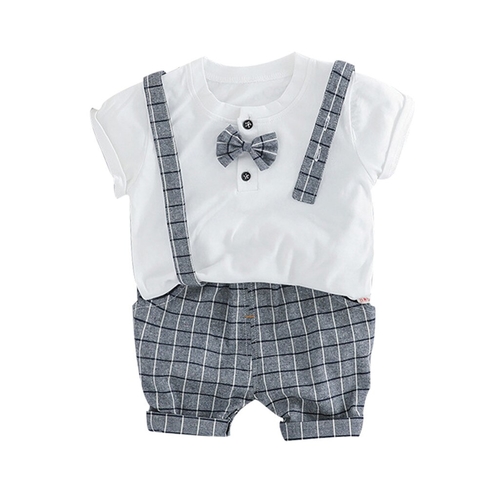 Toddler Baby Kids Boys Plaid Print Tops T shirt