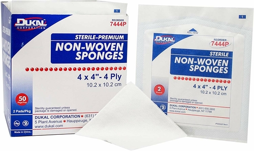 Non-Woven Sponges 4" x 4". Case of 1200 Super Absorbent dressings for