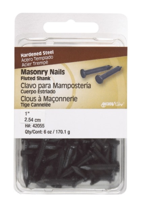 Hillman 42055 6 oz Masonry Steel Nails  1 in. - pack of 5