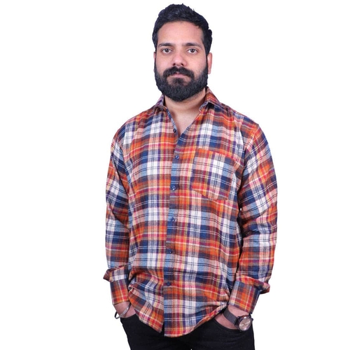 Men Flannel Slim Fit Shirt (Size-M) (Color-MULTICOLOR)