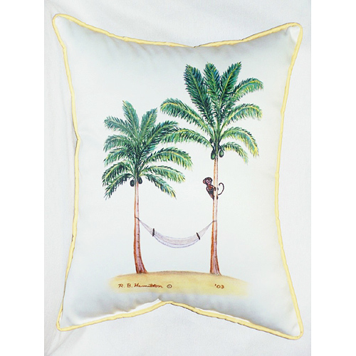 Betsy Drake HJ085 Palm Trees & Monkey Art Only Pillow 15"x22&quot