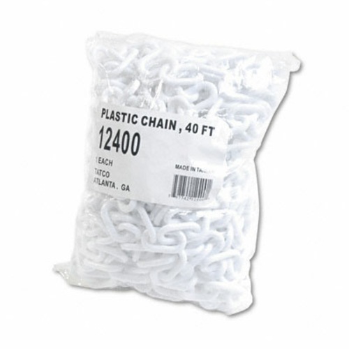 Tatco 12400 Crowd Control Stanchion Chain  Plastic  40 ft.  White