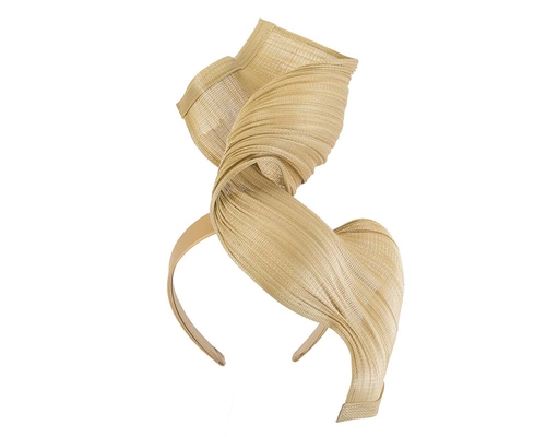 Large gold bespoke Jinsin racing fascinator