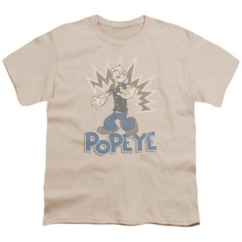 Trevco Popeye-Sailor Man Short Sleeve Youth 18-1 Tee, Sand - XL