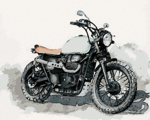 Paint by Numbers - MOTORBIKE ON A GREY BACKGROUND