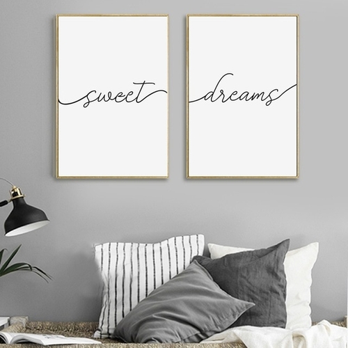 Sweet Dreams Print Typography Poster Bedroom Decor
