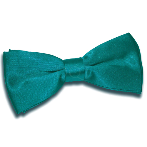 Plain Satin Pre-Tied Bow Tie - Teal