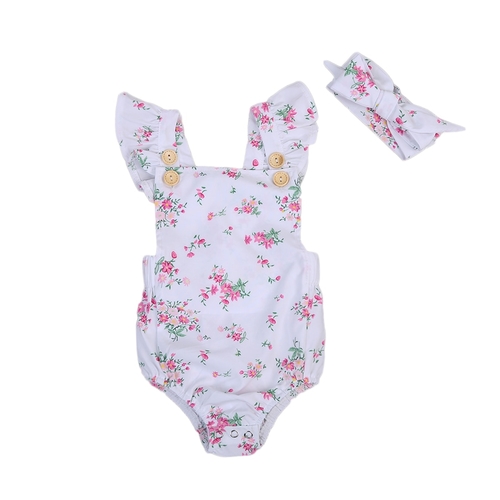 Baby Floral Bodysuit Clothes Newborn Baby Girl