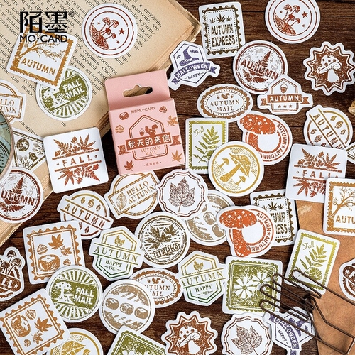46PCS/ PACK Retro Fall Seal Mail Sticker