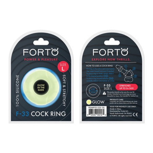 Forto F-33 Liquid Silicone Cockring Large Glow