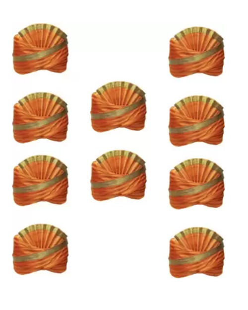 Men Embellished, Self Design Pagri Pack of 10