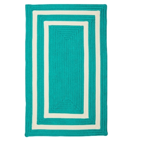 Colonial Mills Rug PY51R024X096R 2 x 8 ft. La Playa Braided Rug  Aqua