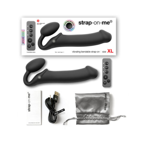 Strap-On-Me Rechargeable Remote-Controlled Silicone Vibrating Bendable