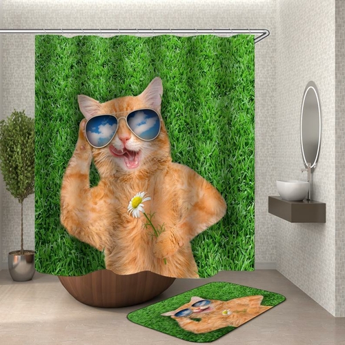 Chilling Out Cat Shower Curtain