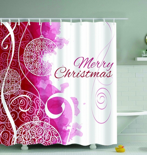 Elegant Merry Christmas Shower Curtain