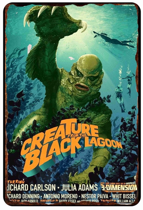 Creature OF the Black Lagoon Poster Metal 8 x 12 inch Tin Sign