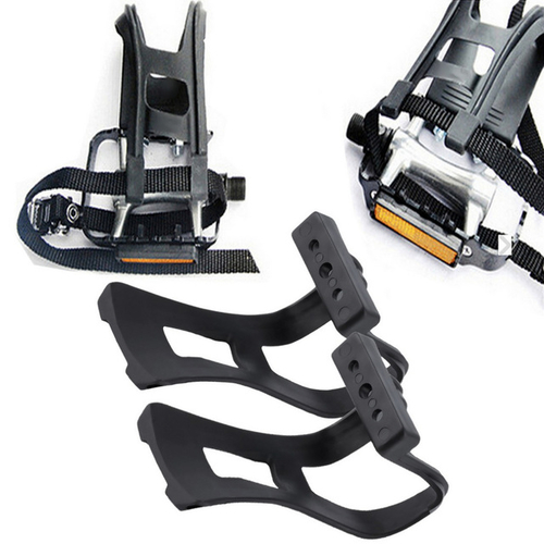 1pair/lot Road Bike Pedals with Double Toe Clips