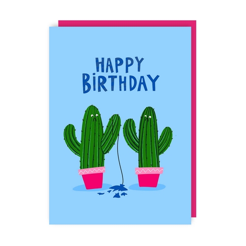 Cactus Plant Birthday Card (Pack of 6)