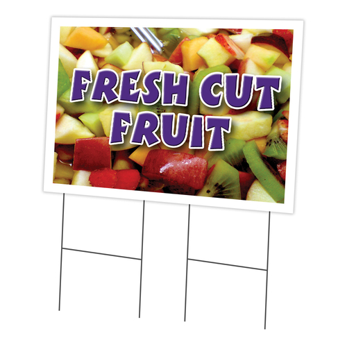 SignMission C-2436-DS-Fresh Cut Fruit 24 x 36 in. Fresh Cut Fruit Yard