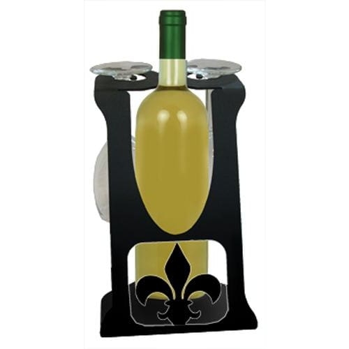 Wrought Iron Wine Holder Fleur-De-Lis