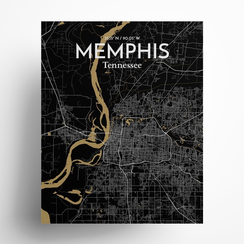 Memphis City Map Poster