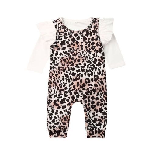 Autumn Newborn Baby Girl Leopard Print Clothes