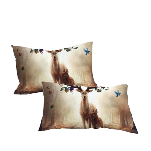 Seasons Change by JoJosArt Pillowcase Floral Deer