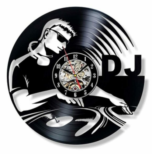 DJ ORNAMENT VINYL RECORD WALL CLOCK FAN GIFT