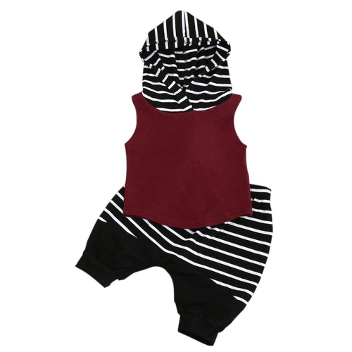 Toddler Kids Baby Boy Hooded Vest Tops+Shorts