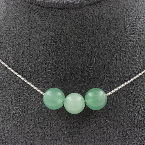 Aventurine 3 beads 8 mm necklace.