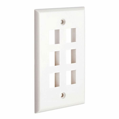 CMPLE 630-N Keystone Jack Wall Plate With Six Holes Standard Keystones